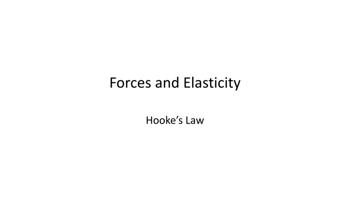 forces and elasticity