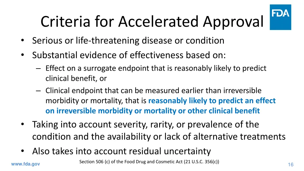 criteria for accelerated approval serious or life