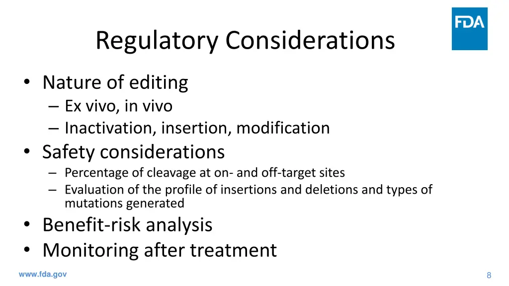 regulatory considerations