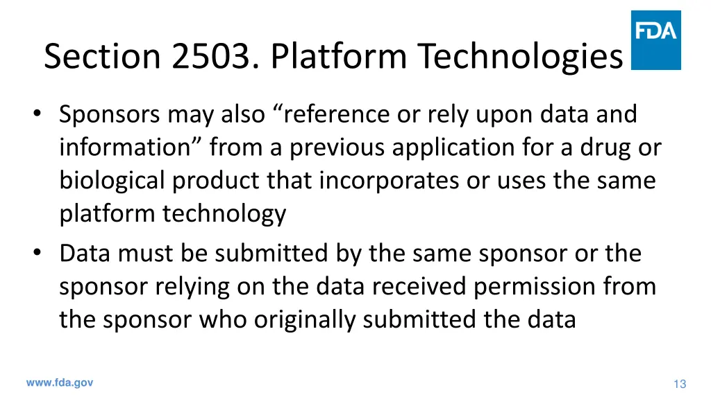 section 2503 platform technologies