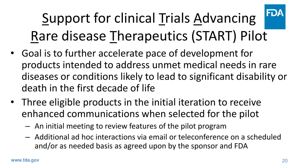 support for clinical trials advancing rare