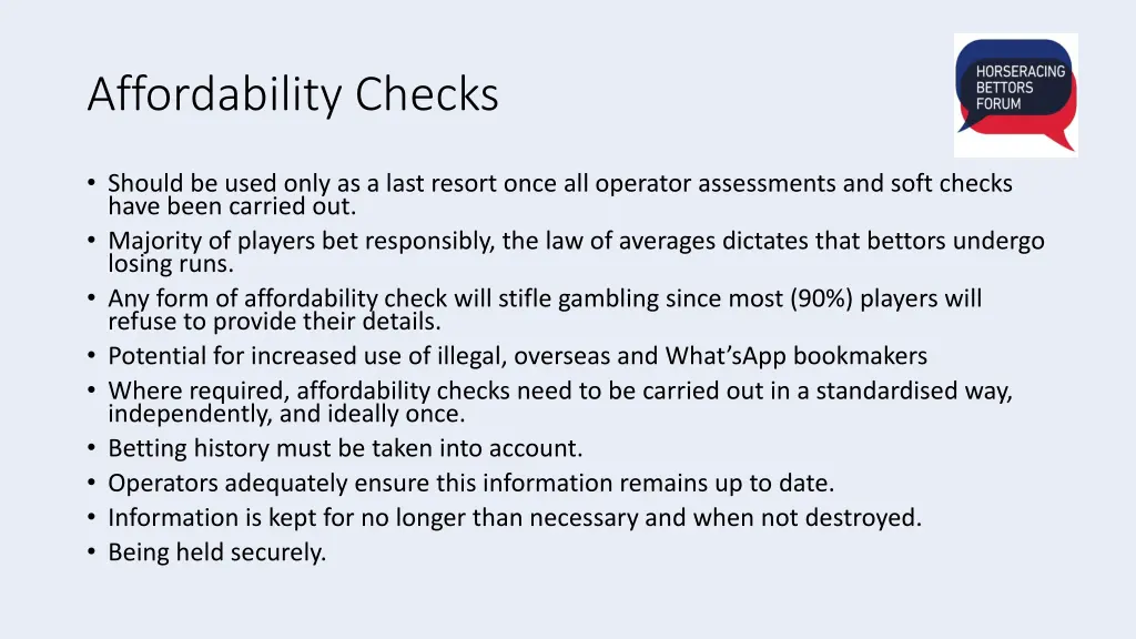 affordability checks