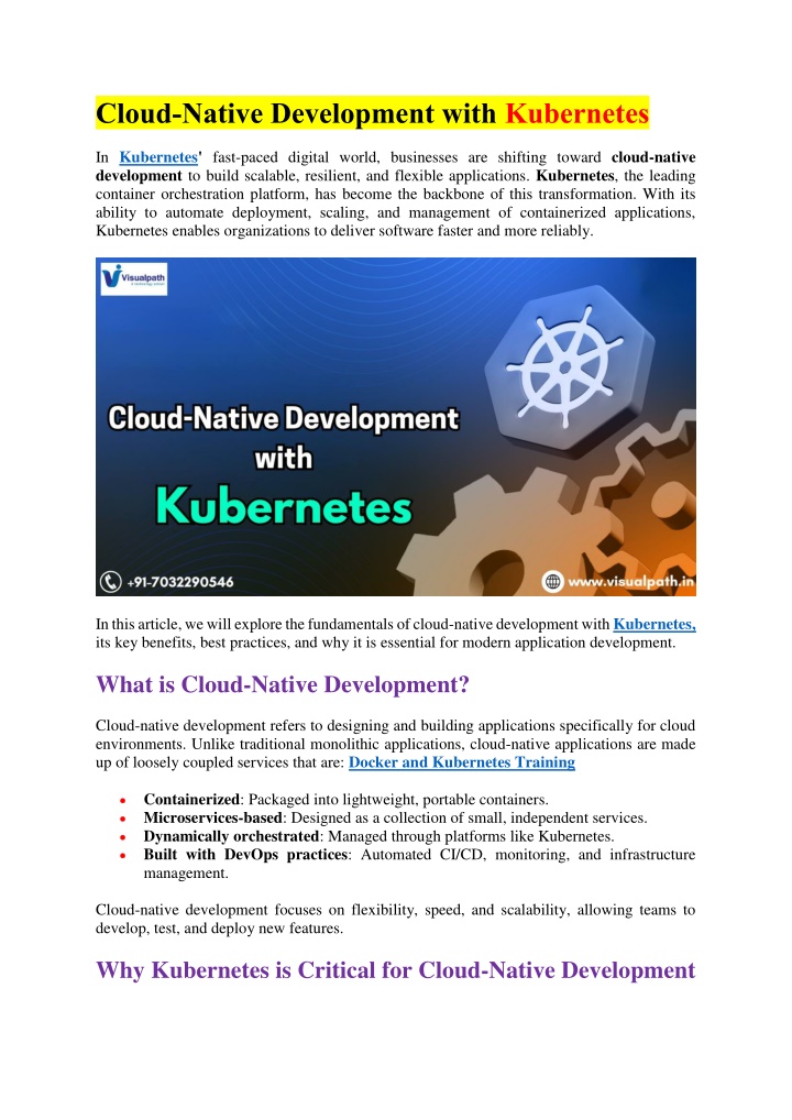 cloud native development with kubernetes