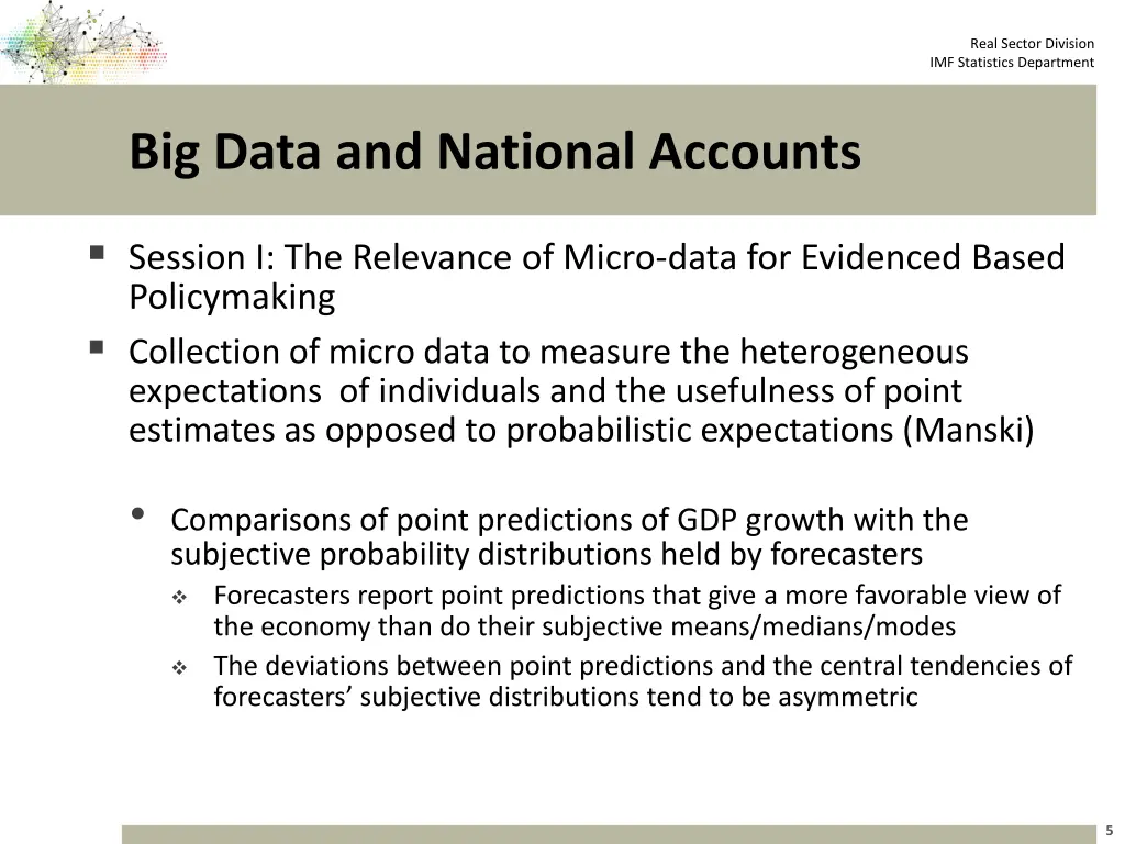 real sector division imf statistics department 4