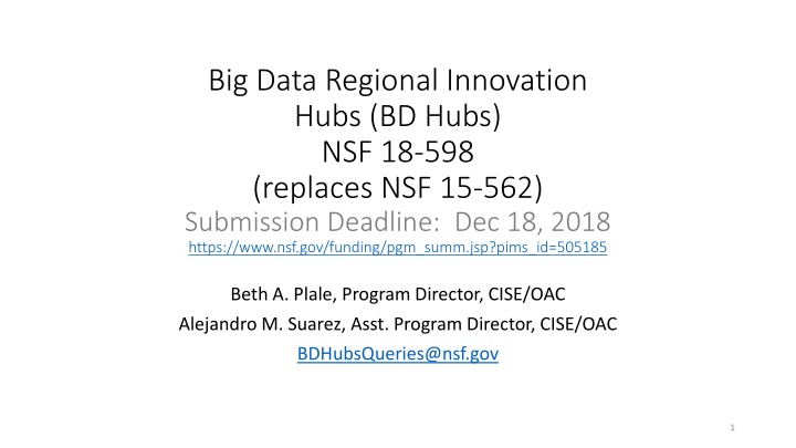 big data regional innovation hubs bd hubs