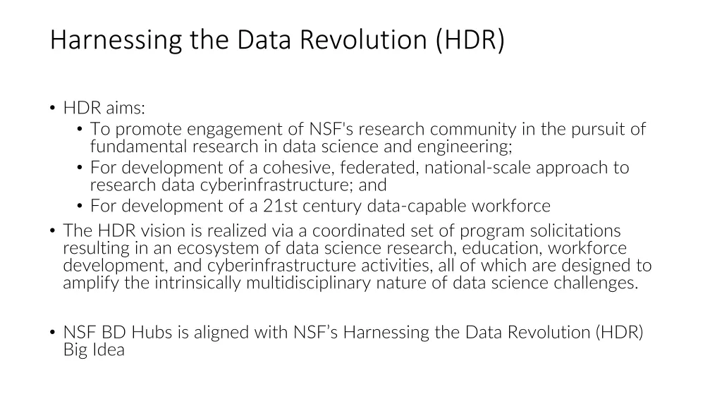 harnessing the data revolution hdr