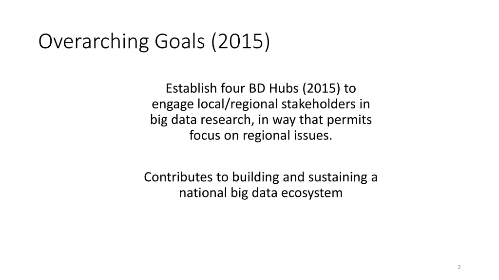 overarching goals 2015