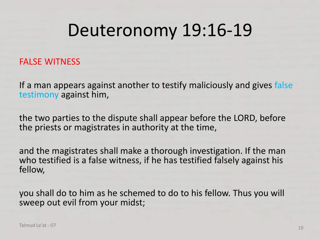 deuteronomy 19 16 19