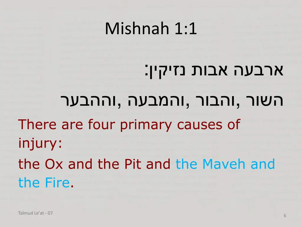 mishnah 1 1