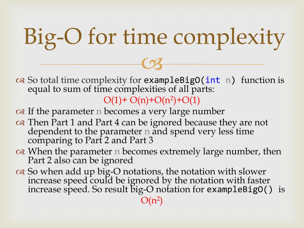 big o for time complexity