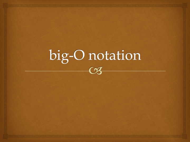 big o notation