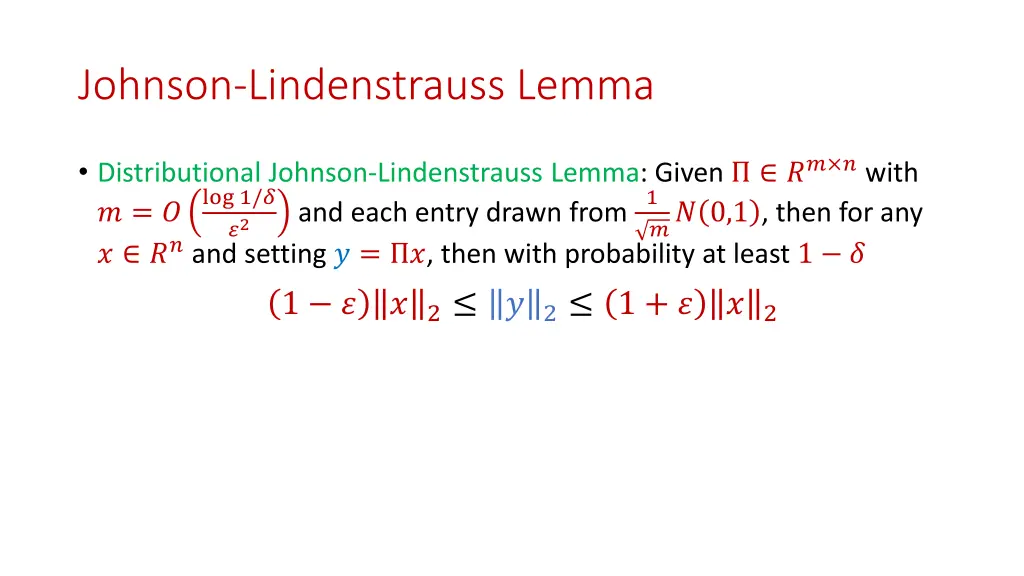 johnson lindenstrauss lemma