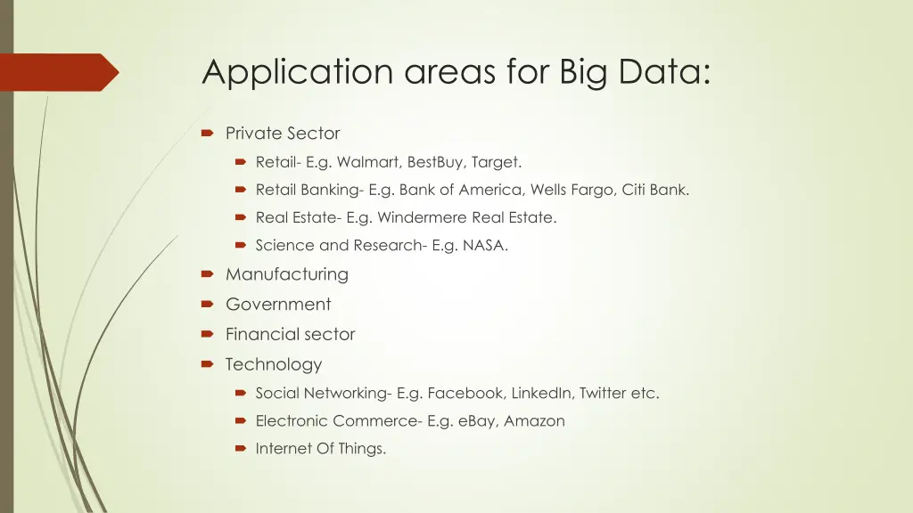 application areas for big data