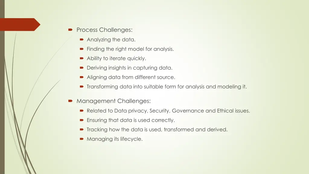 process challenges
