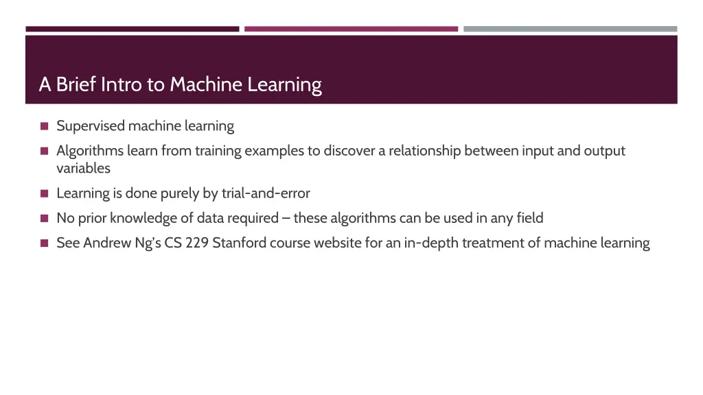 a brief intro to machine learning