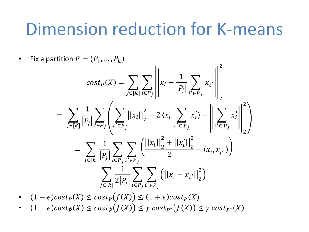 dimension reduction for k means 2
