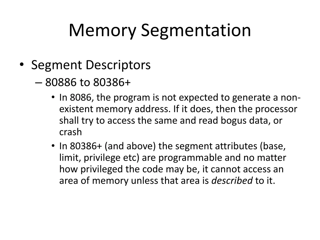 memory segmentation