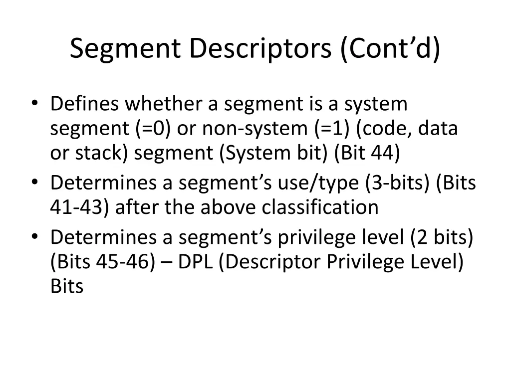 segment descriptors cont d