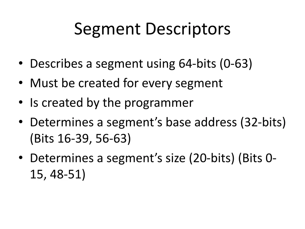 segment descriptors
