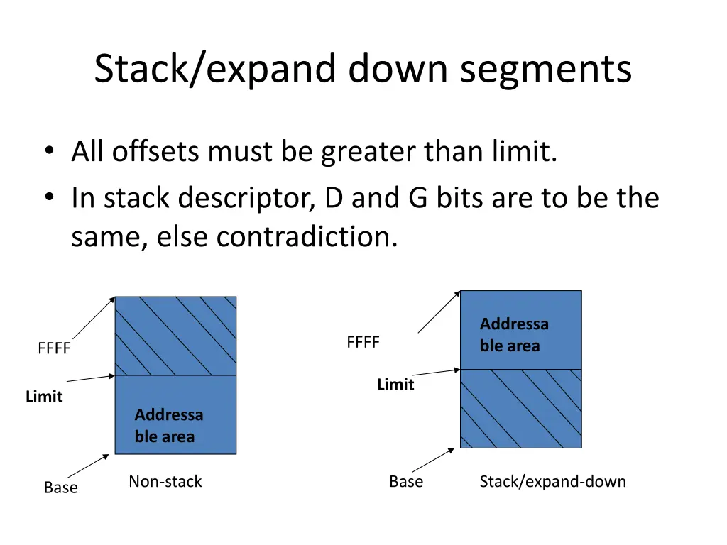 stack expand down segments