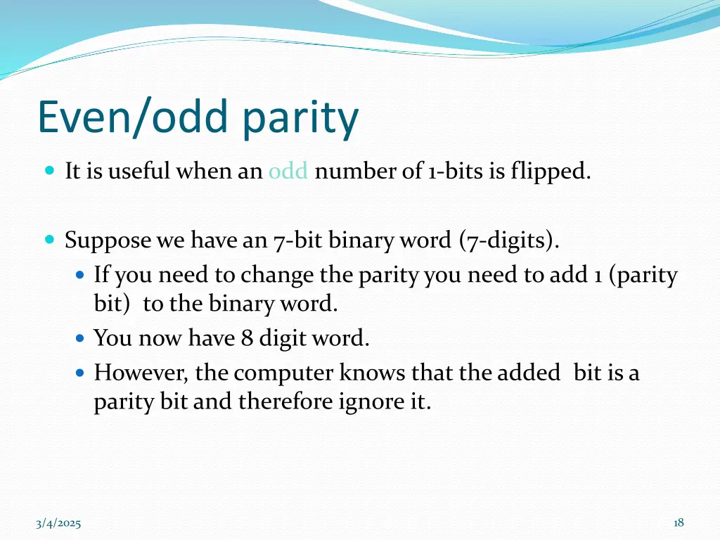 even odd parity 1
