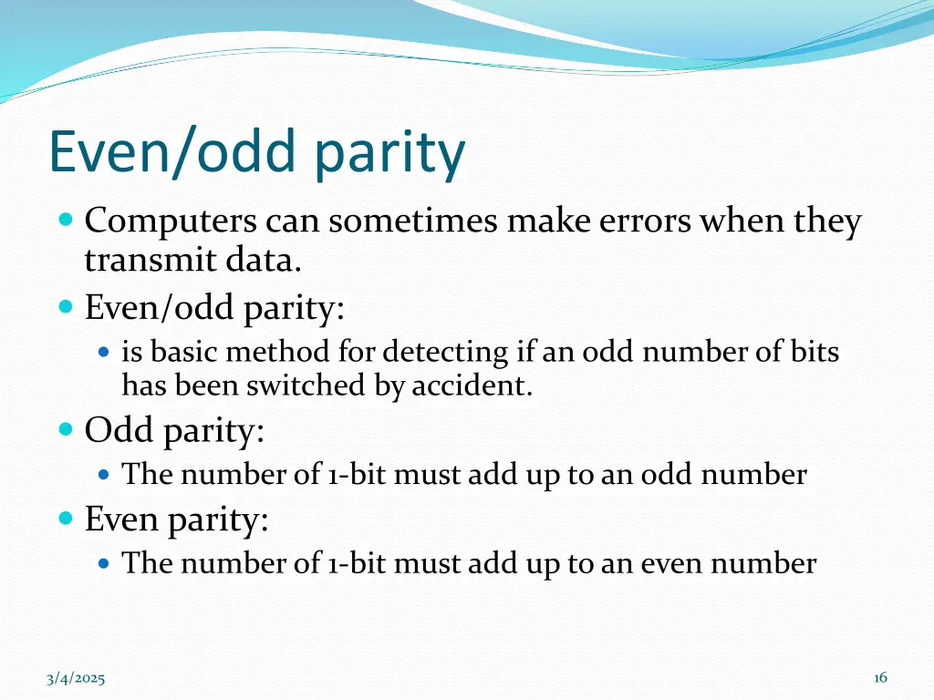 even odd parity computers can sometimes make
