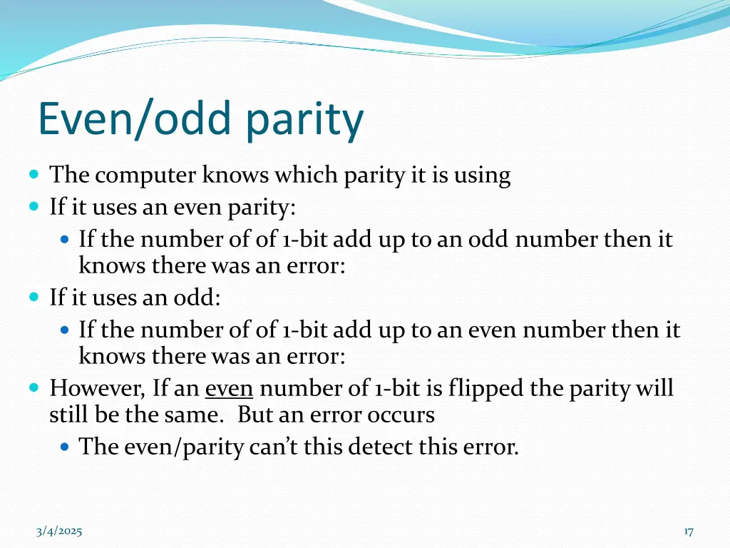 even odd parity