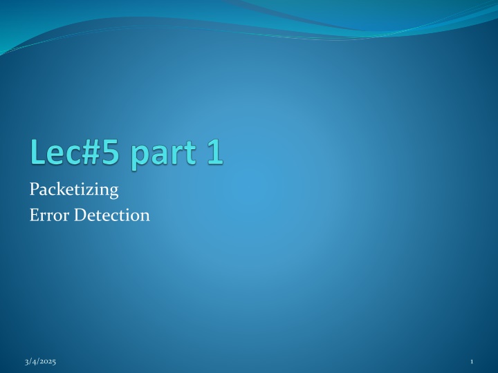 packetizing error detection