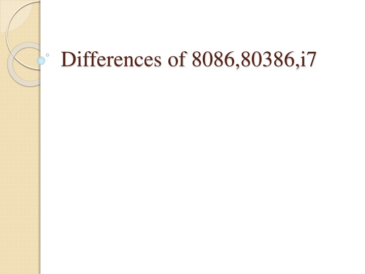 differences of 8086 80386 i7