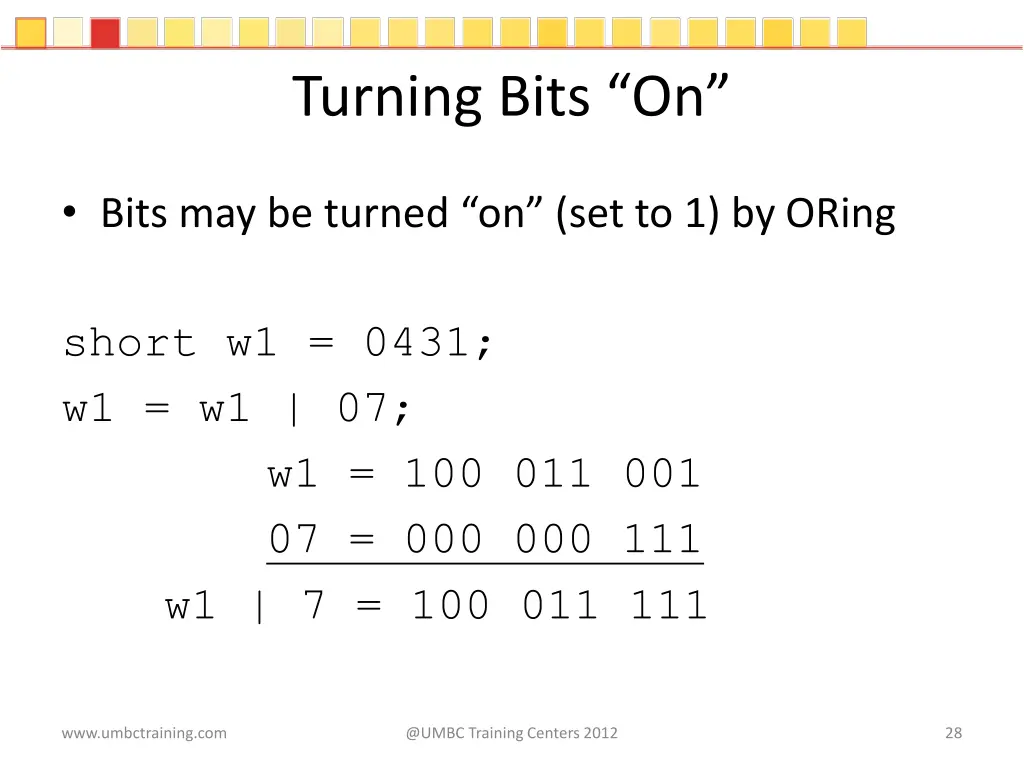 turning bits on