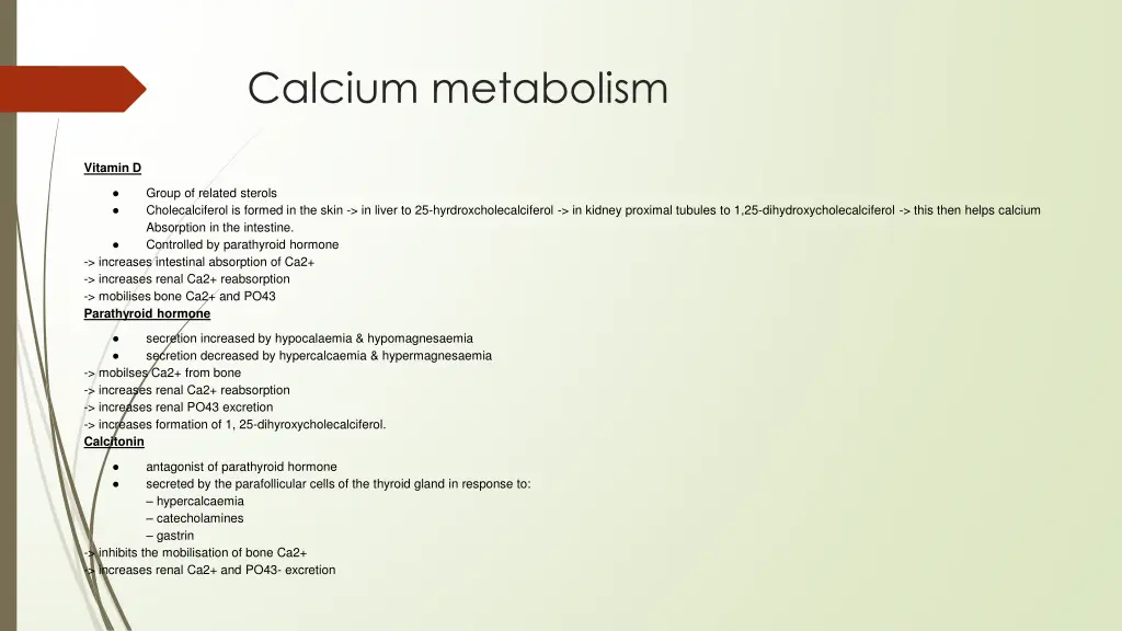 calcium metabolism