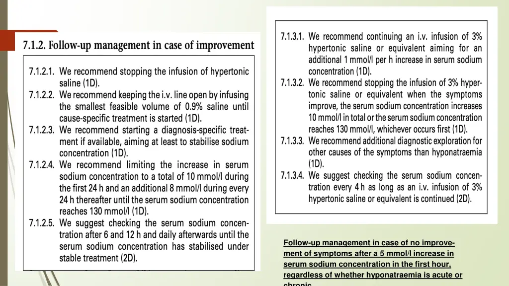 follow up management in case of no improve ment