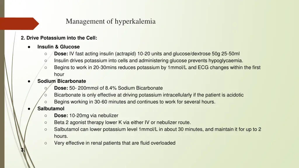 management of hyperkalemia 1