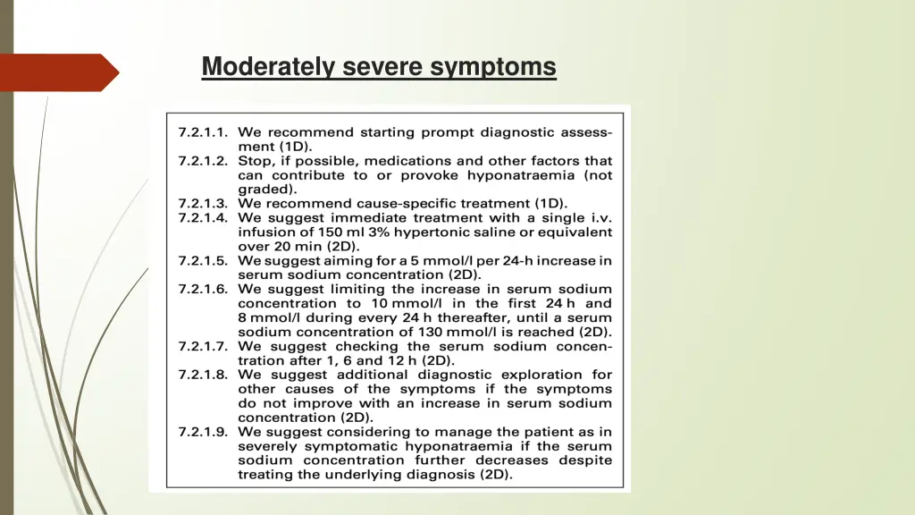 moderately severe symptoms