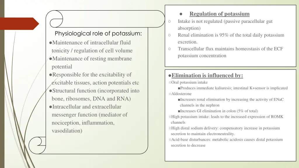 regulation of potassium
