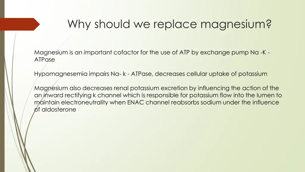 why should we replace magnesium