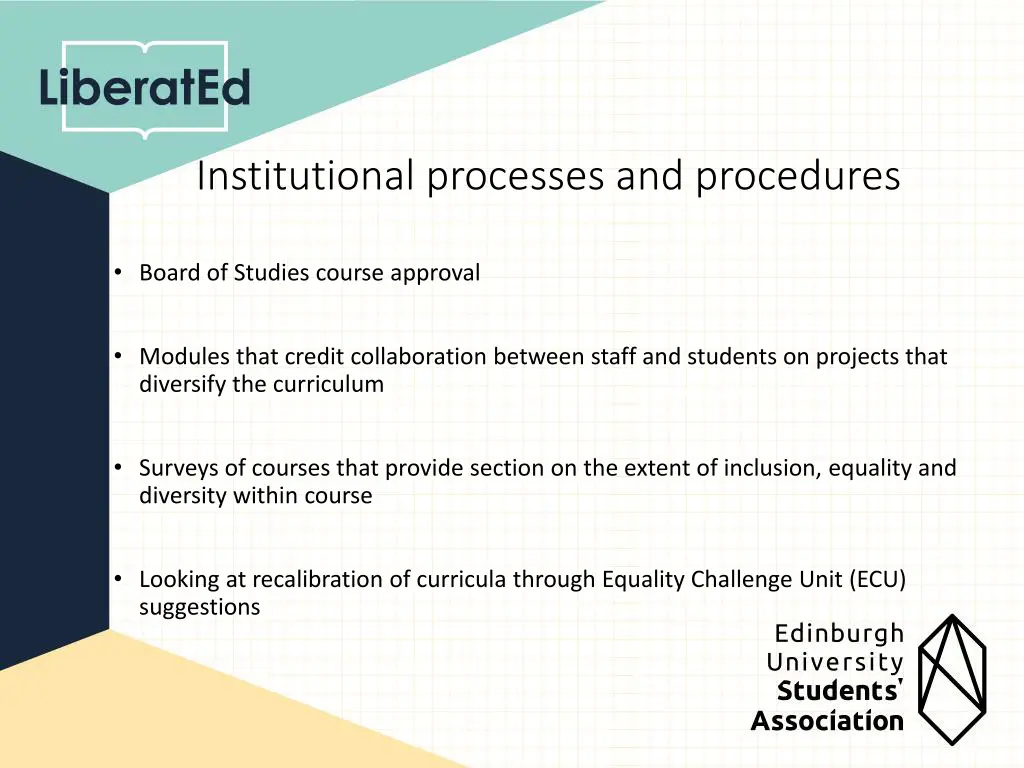 institutional processes and procedures