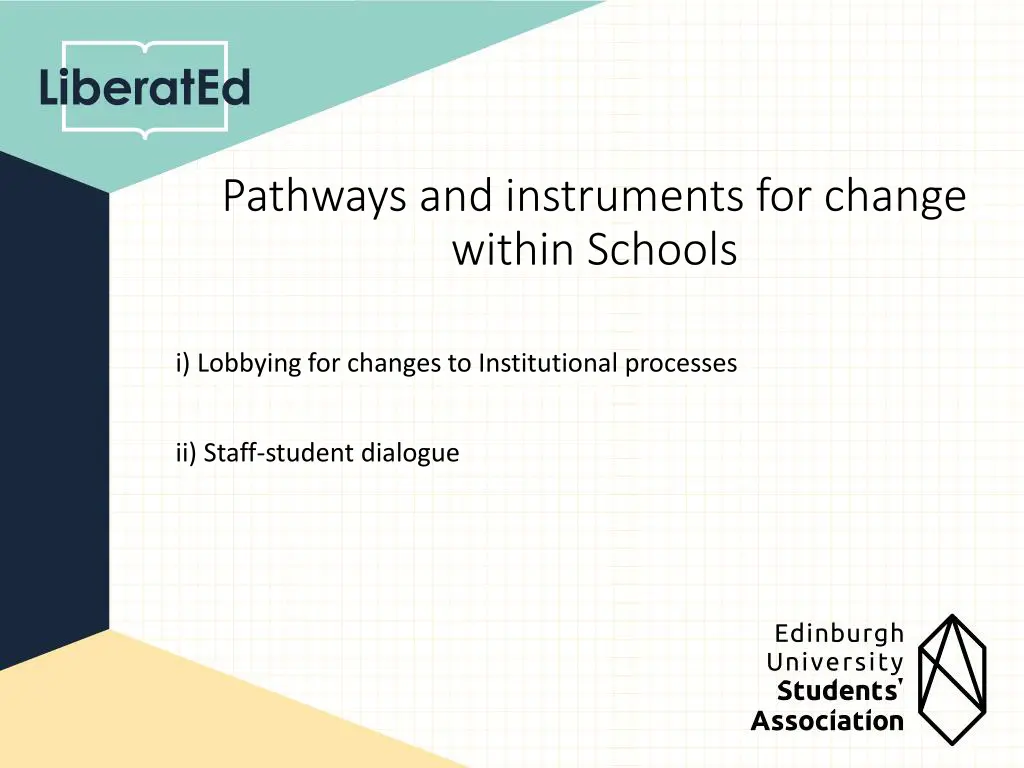 pathways and instruments for change within schools