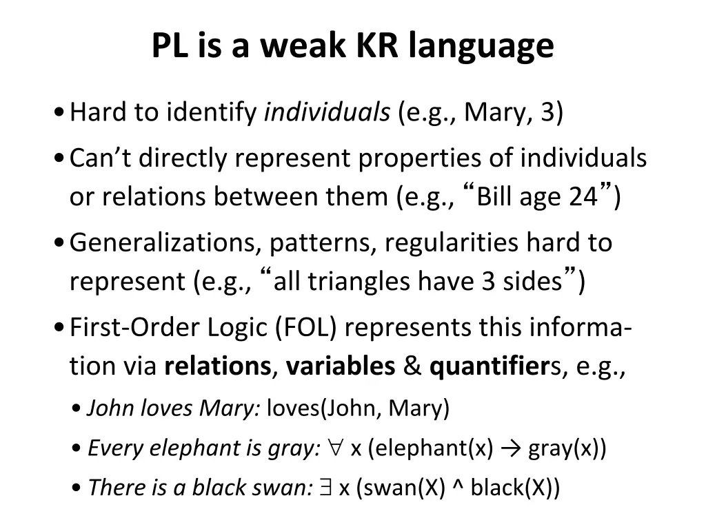 pl is a weak kr language