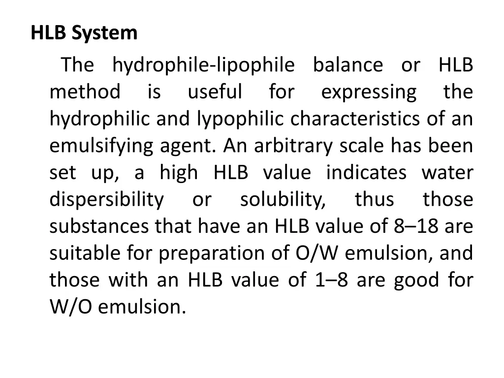 hlb system the hydrophile lipophile balance