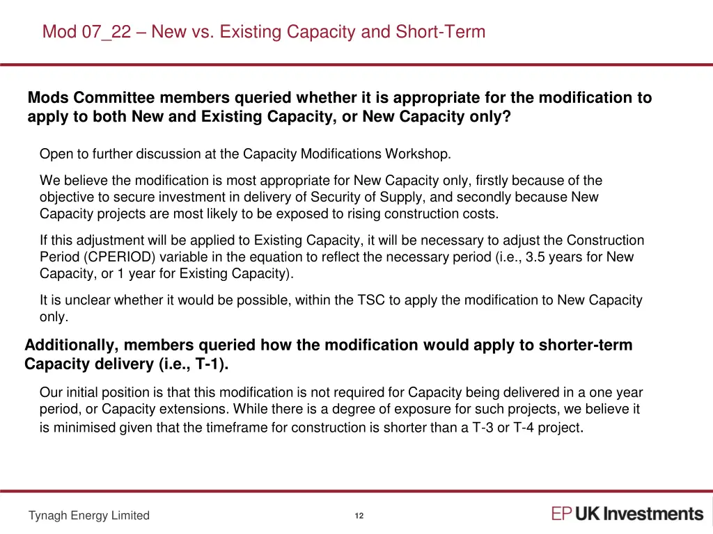 mod 07 22 new vs existing capacity and short term