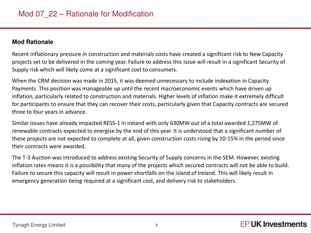mod 07 22 rationale for modification