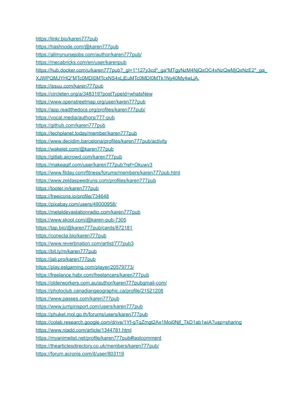 https linkr bio karen777pub https hashnode
