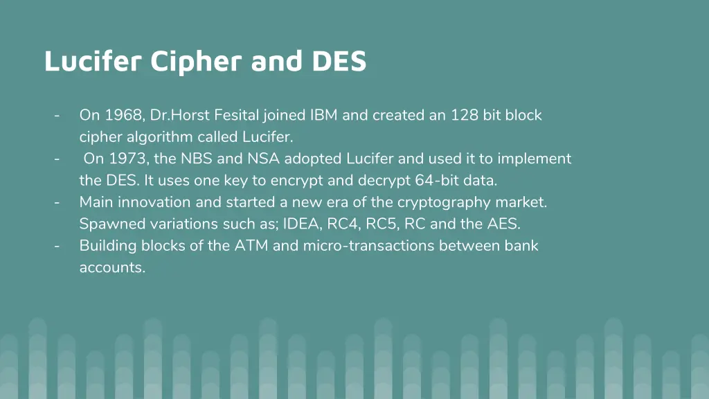 lucifer cipher and des