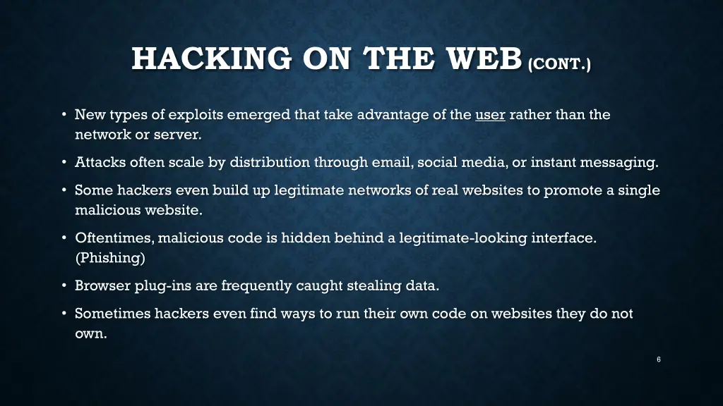 hacking on the web cont