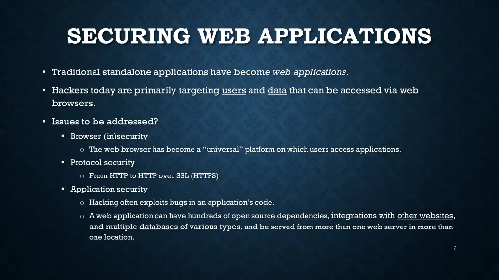 securing web applications