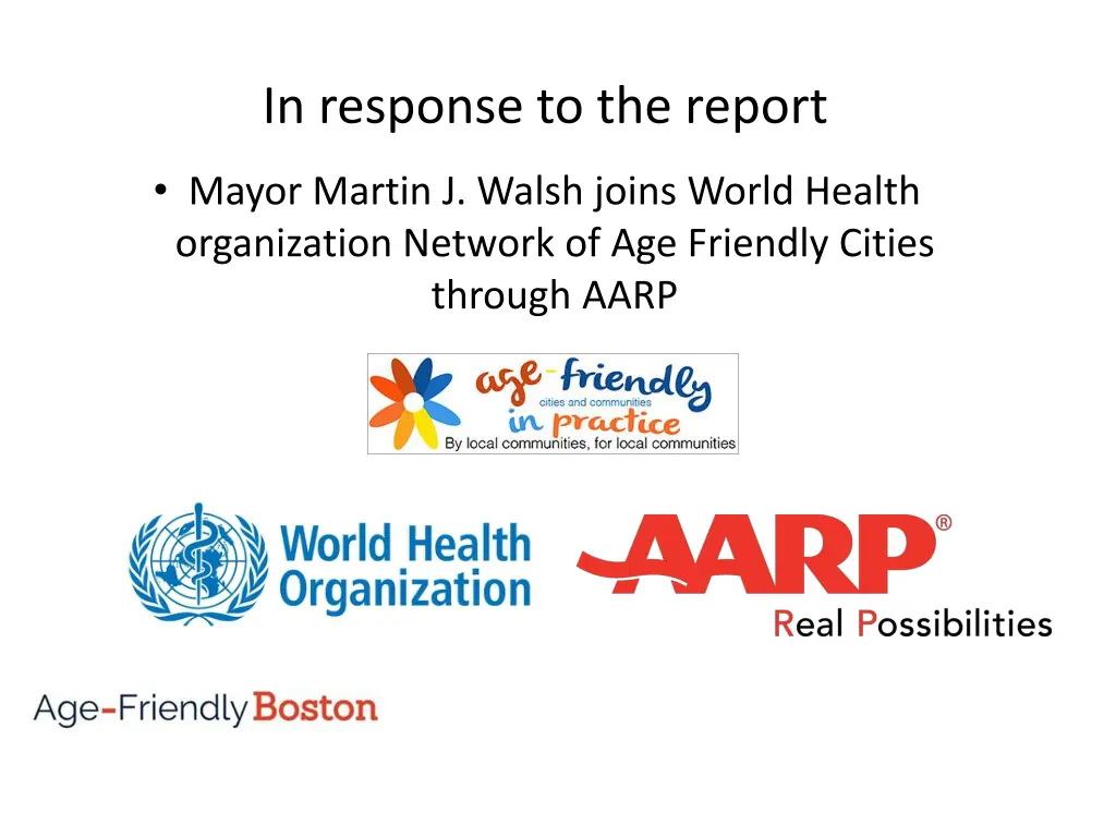 in response to the report