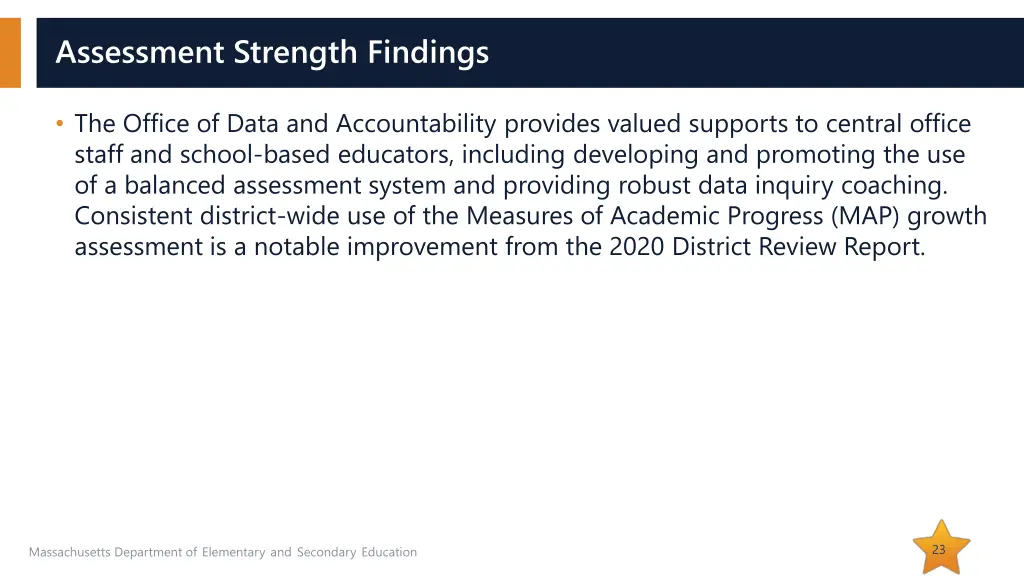 assessment strength findings