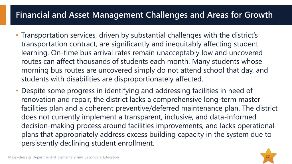 financial and asset management challenges
