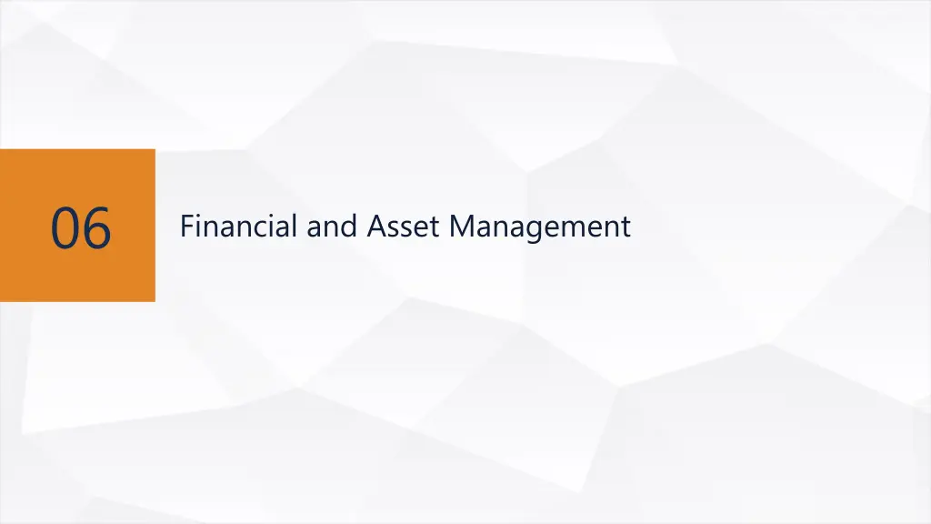 financial and asset management